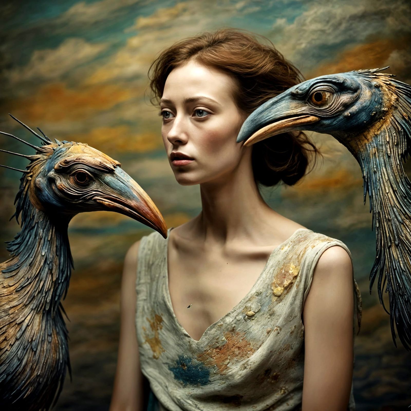 Abstract Polychromatic Cycles in Matte Painting Style