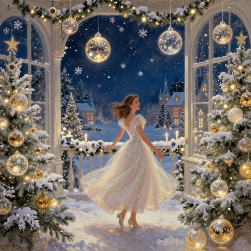 Magical New Year's Eve Cityscape Overlook