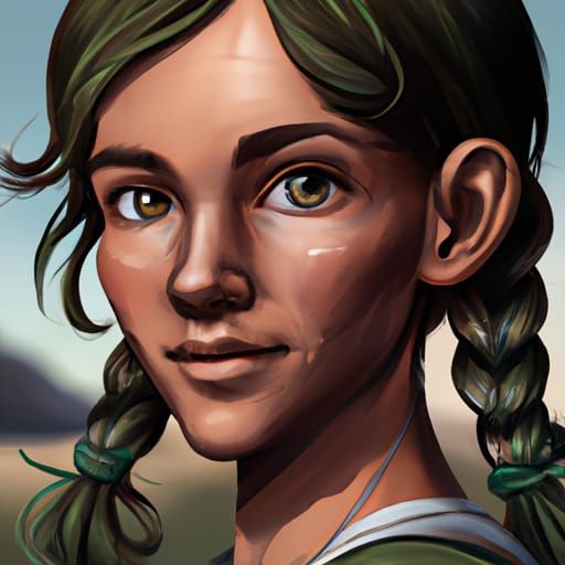Green-Haired Forest Ranger: Hyperdetailed Portrait