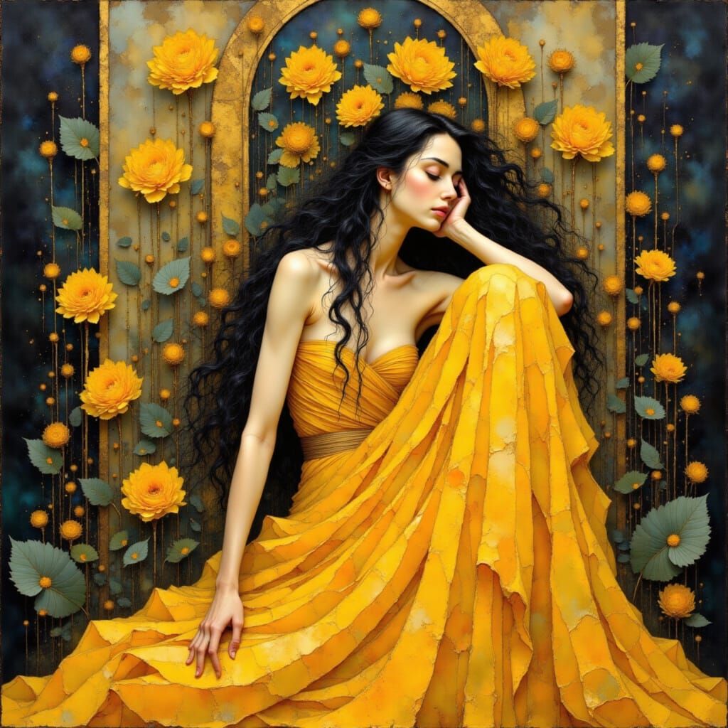 Nature Goddess in Art Nouveau Style