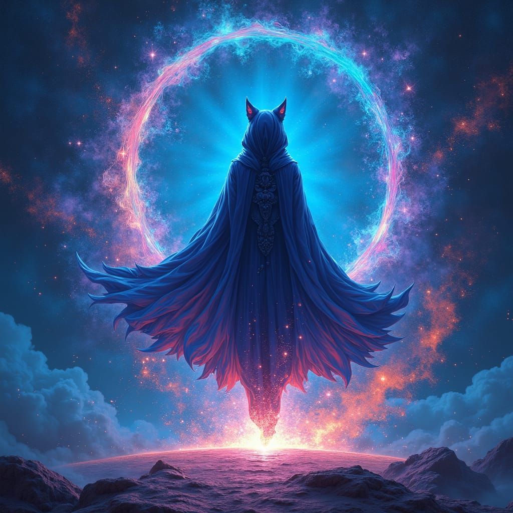 Astral Feline Ninja on Cosmic Portal