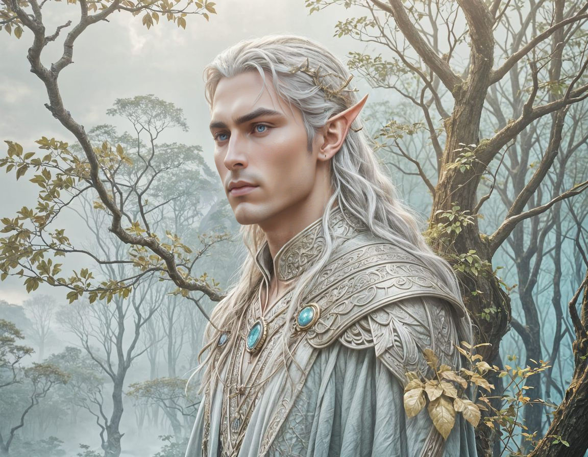 Epic Elven Portrait in Triadic Colors, Cinematic Lighting