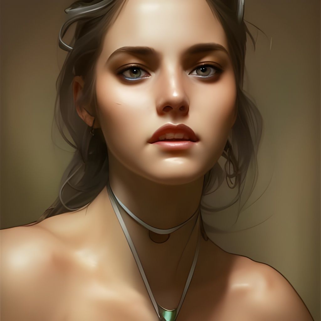 Portrait of a Smiling Woman: Detailed Digital Art