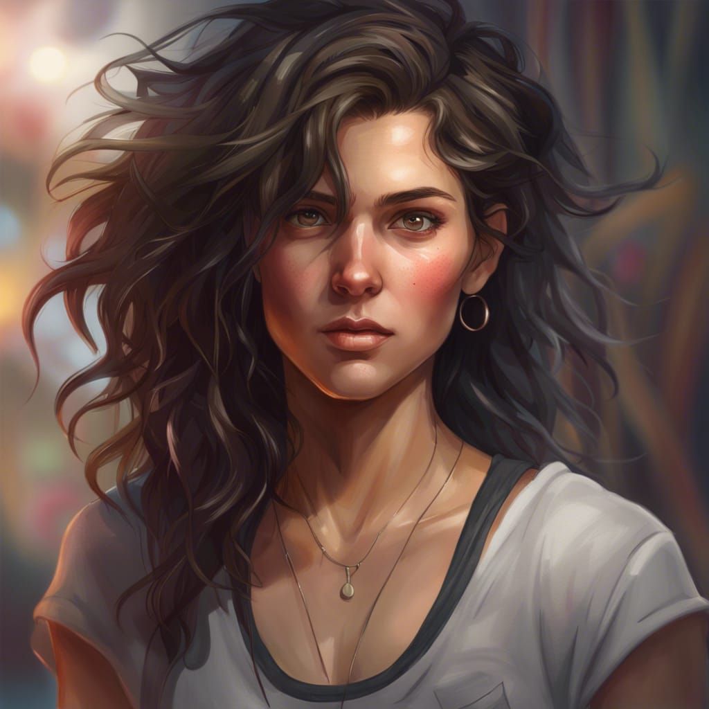 Tomboy Portrait in Hyperdetailed Digital Art Style