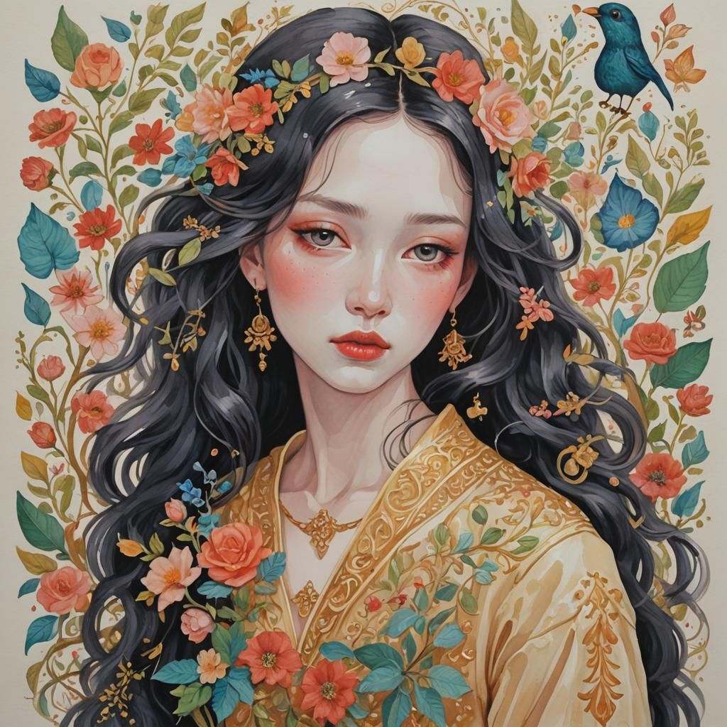 Gouache Painting: Surrendering Treasures in Verse