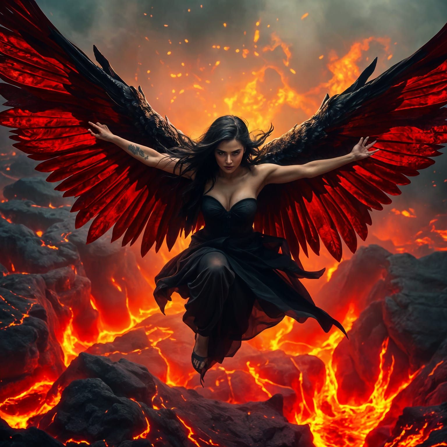 Dark Angel Rises from the Fiery Depths