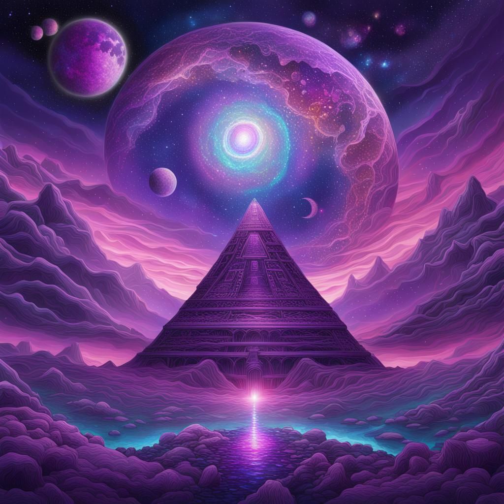 Holographic Astral Cosmic Illustration by Amaringo