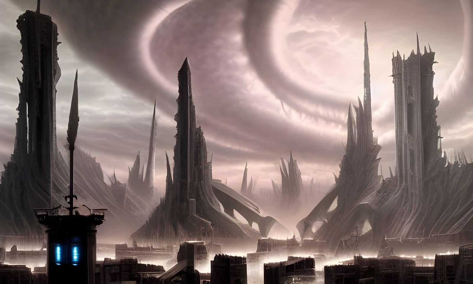 Angry Elder God Decimates City in Aetherpunk Illustration