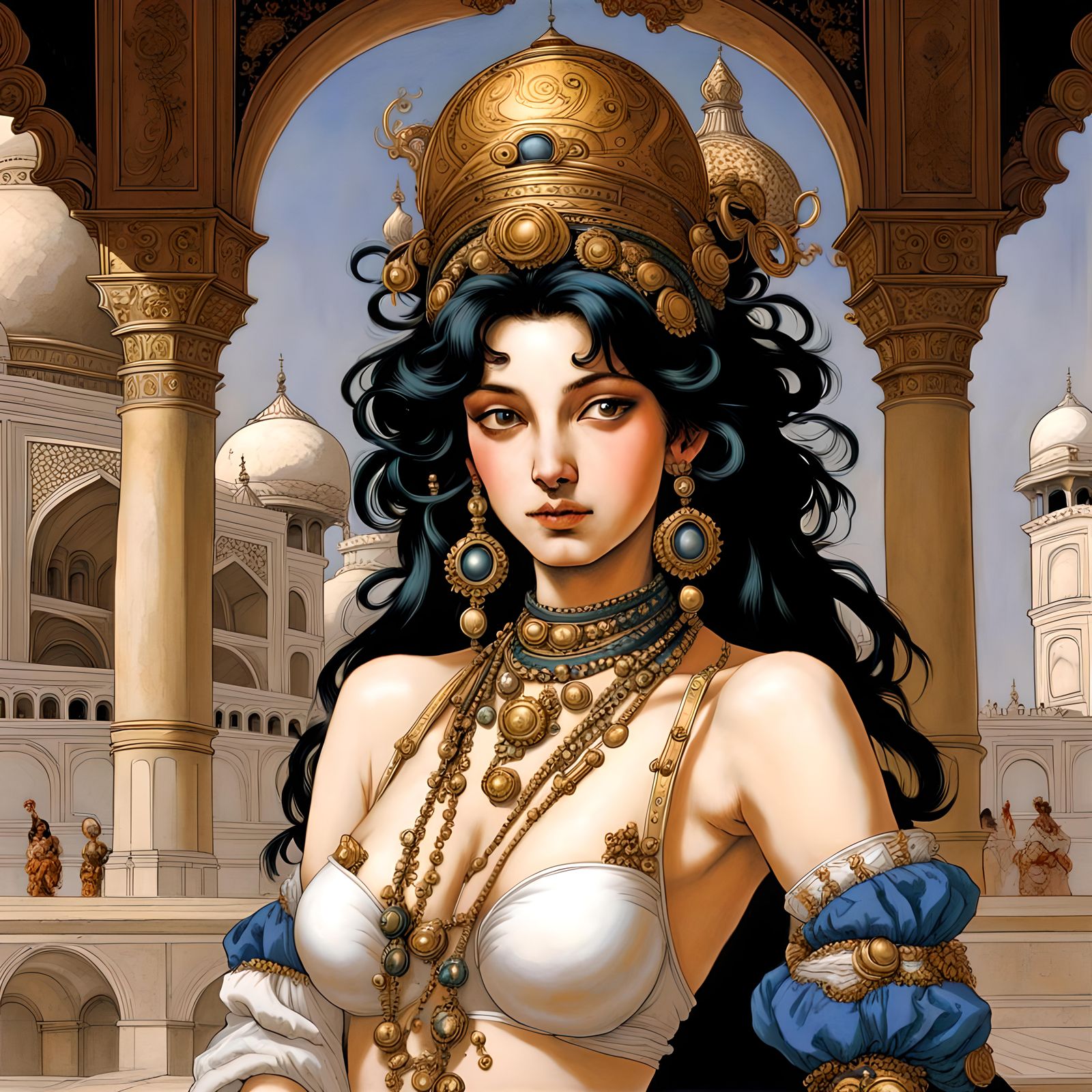 Portrait harlequin shiva, taj mahal, baroque, scumbling, by ...