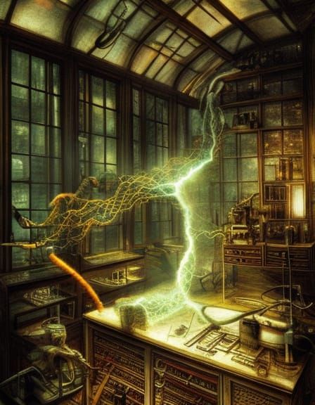 Brain Network in Warped Perspective, Digital Art