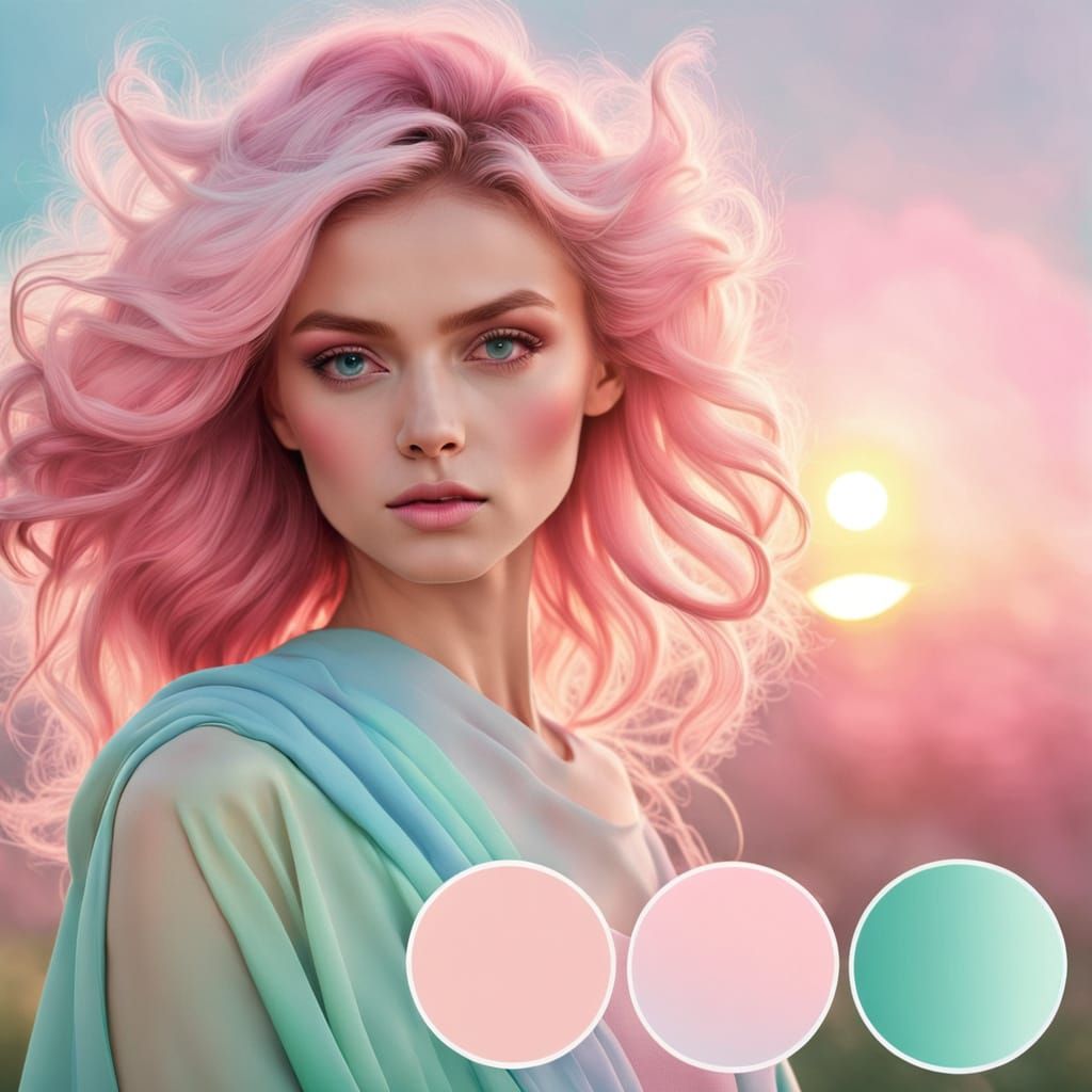 Pastel Gradients with Sun Glare in Pink, Blue, Green