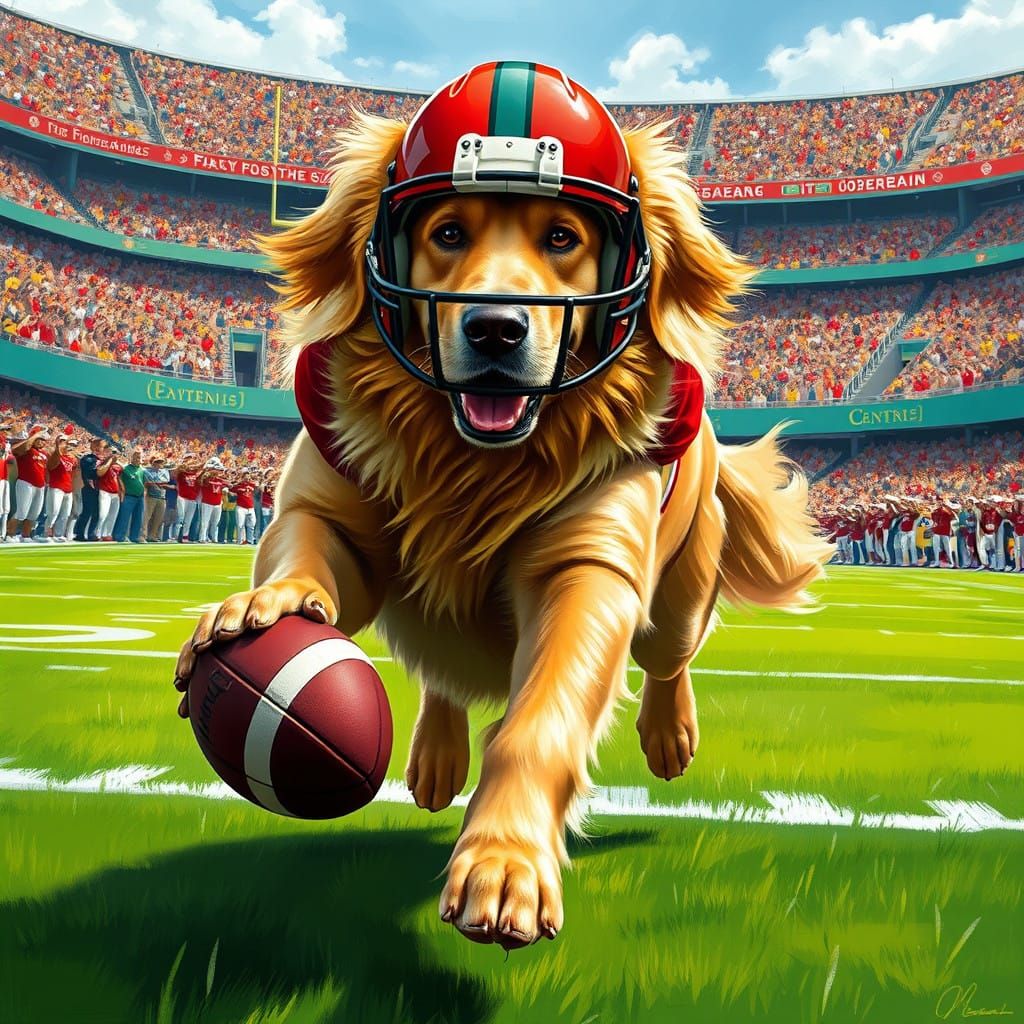 Golden Athlete in Motion