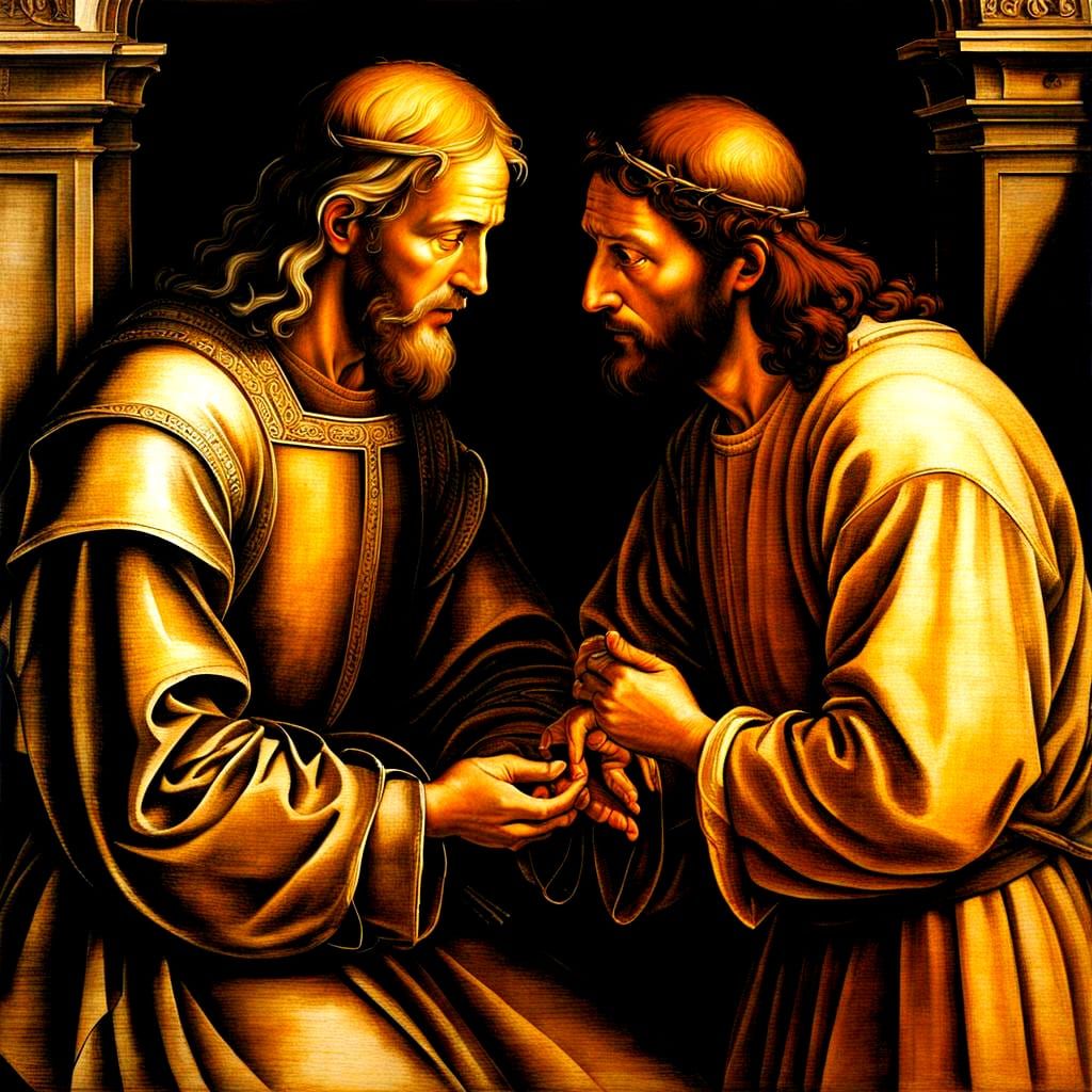 Jesus Heals Guard's Ear in Renaissance Style