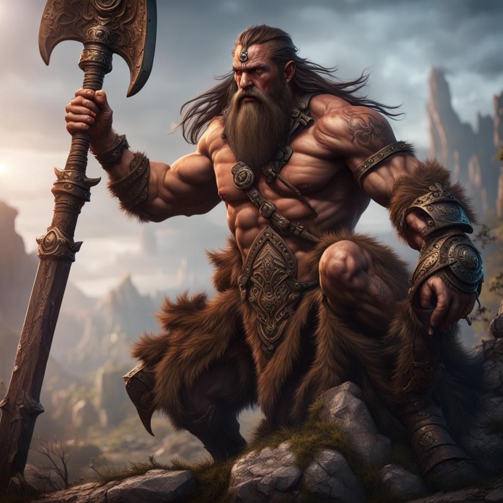 Harengon Barbarian Concept Art in Deep Color