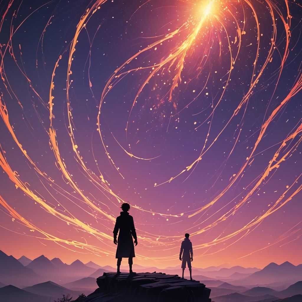 Ethereal Figure at Edge of Infinite Void