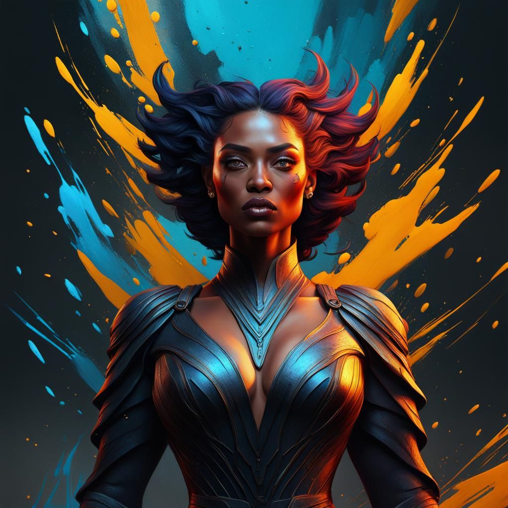 Liberated Woman: Minimalist Acrylic Painting in Fantasy Styl...