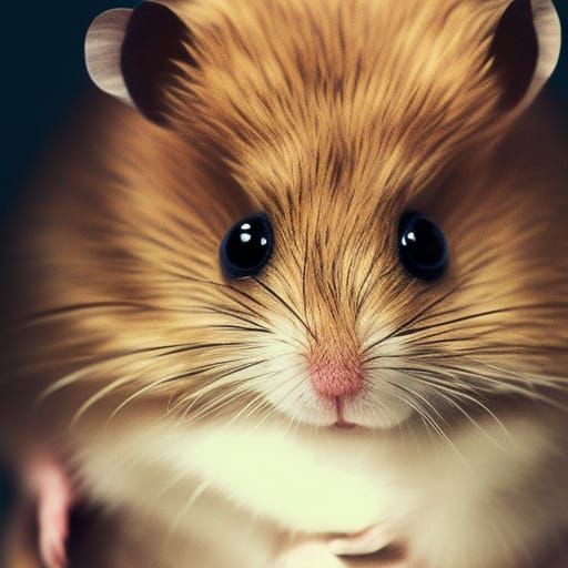 Crystal-Eyed Hamster Portrait in Comic Book Style