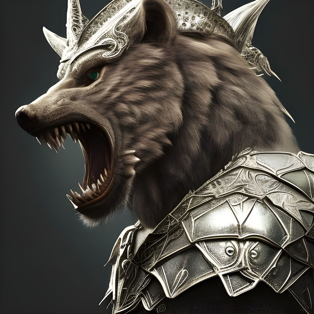 Majestic Werewolf Druid Portrait in Fantasy Art Style