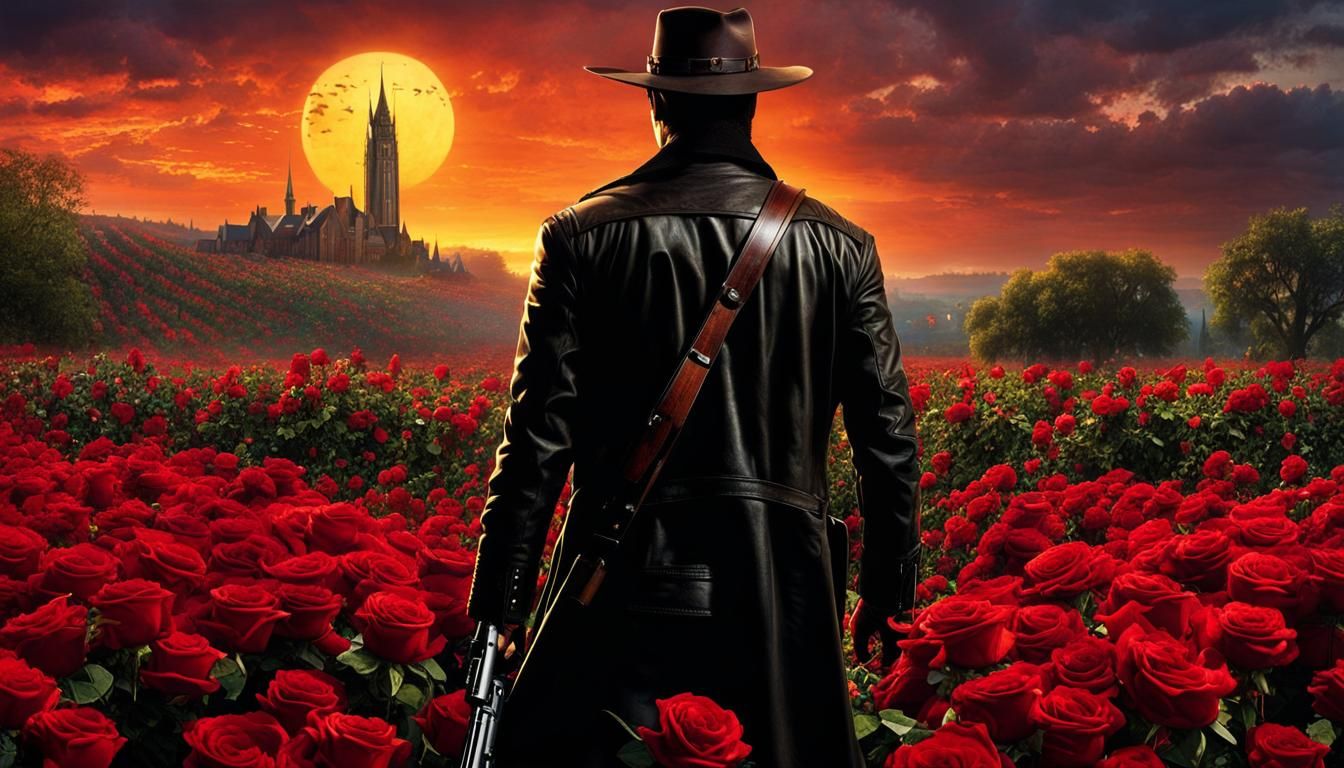 Roland Deschain in Rose Garden at Dusk