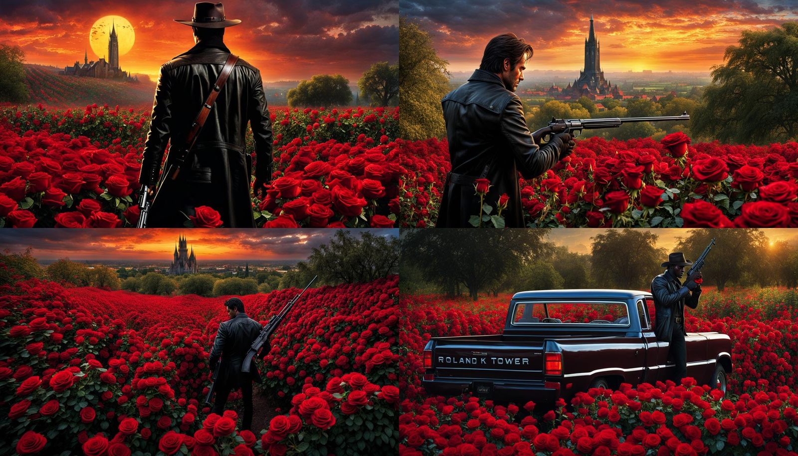 Roland Deschain in Rose Garden at Dusk