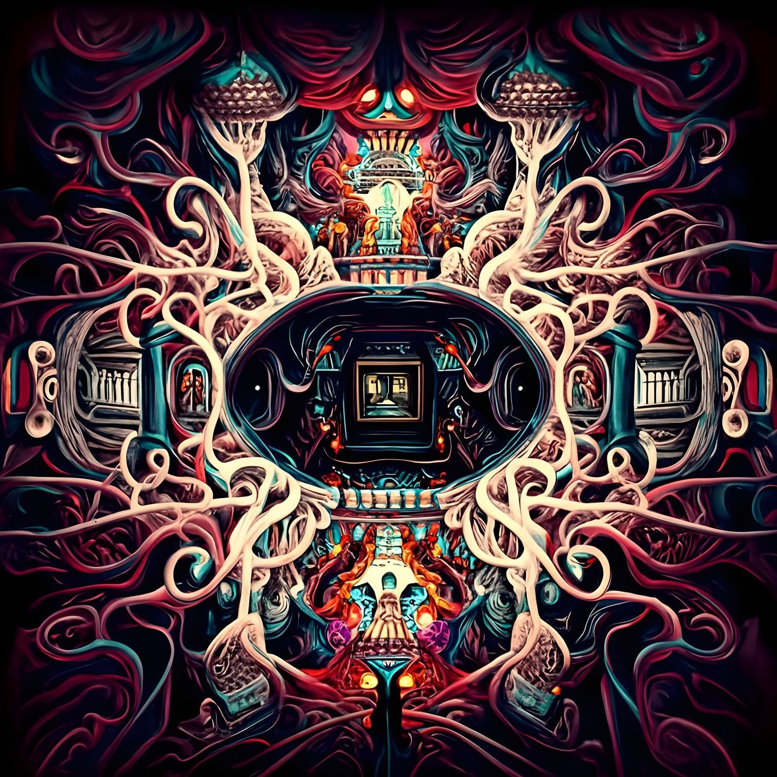Psychedelic Philosophical Symbolism in Detailed Digital Art