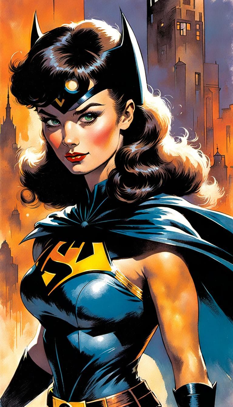 Superhero Woman in Comic Book Style