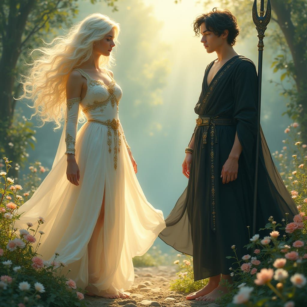 Birth Goddess and God of Death Encounter