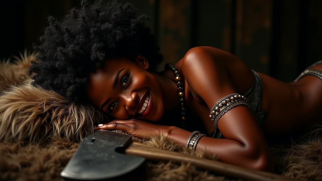 Sensual Dark Fantasy Barbarian Pin-Up