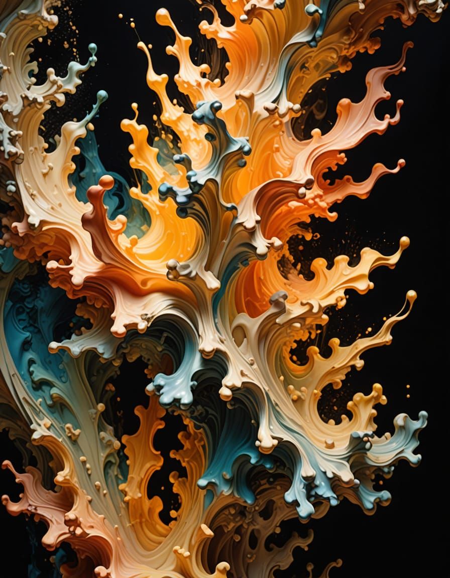 Baroque Fractal Cascade in Vibrant Beiges