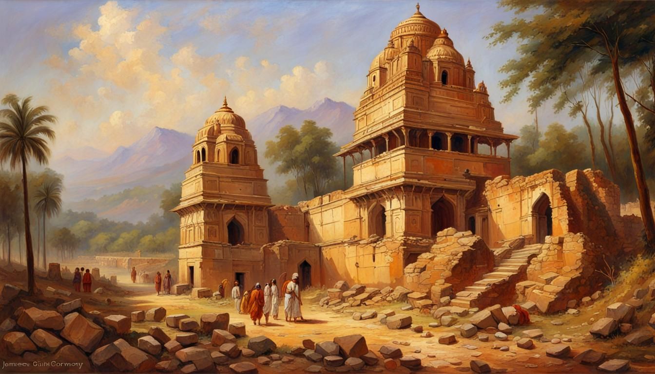 Ancient ruins of an Indian temple