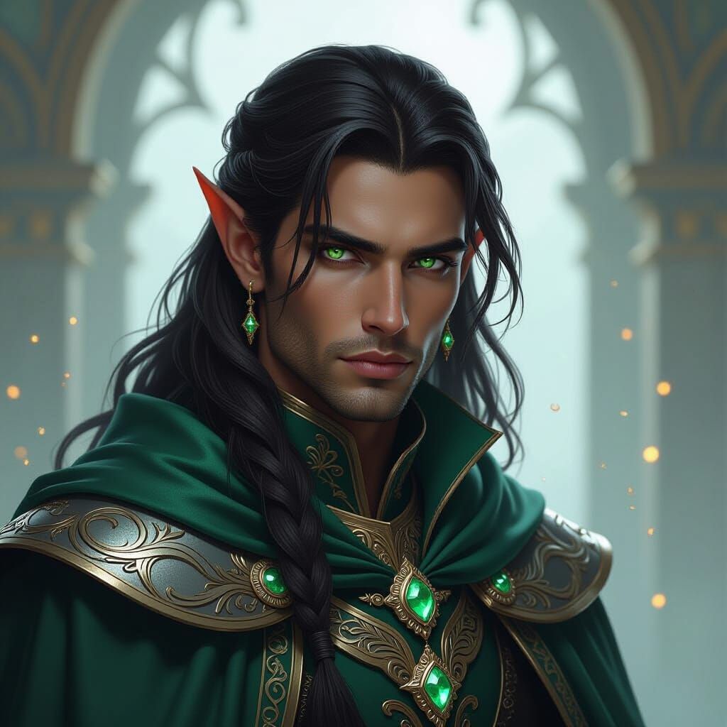 Black Elven Prince of Magic in Dark Fantasy Concept Art