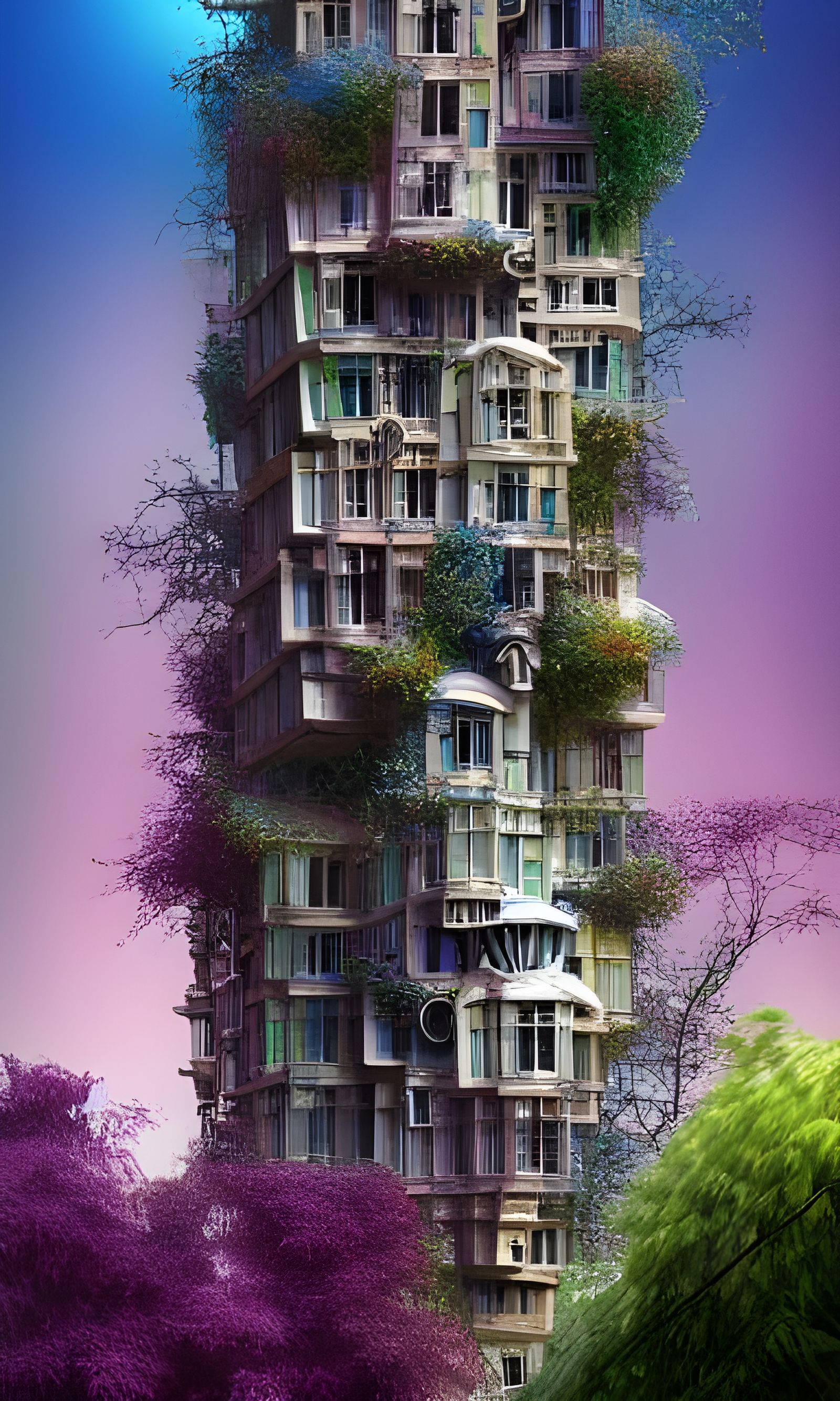 Surreal Flower Condominiums in Photorealistic Style