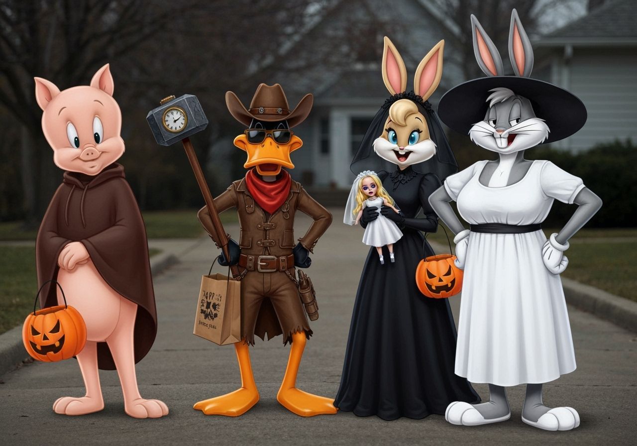 Looney Tunes Characters in Resident Evil 8 Costumes