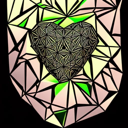 Abstract Fractal Art with Heart and Vortex Elements