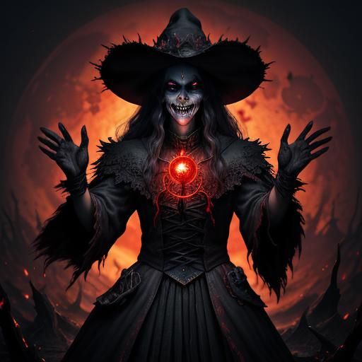 Fiery Hands Holding Souls: Dark Fantasy 3D Art