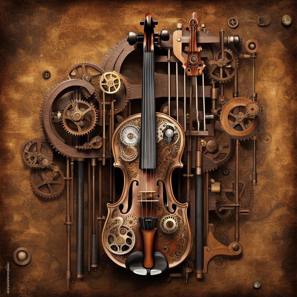 Steampunk Violin Engine Hybrid