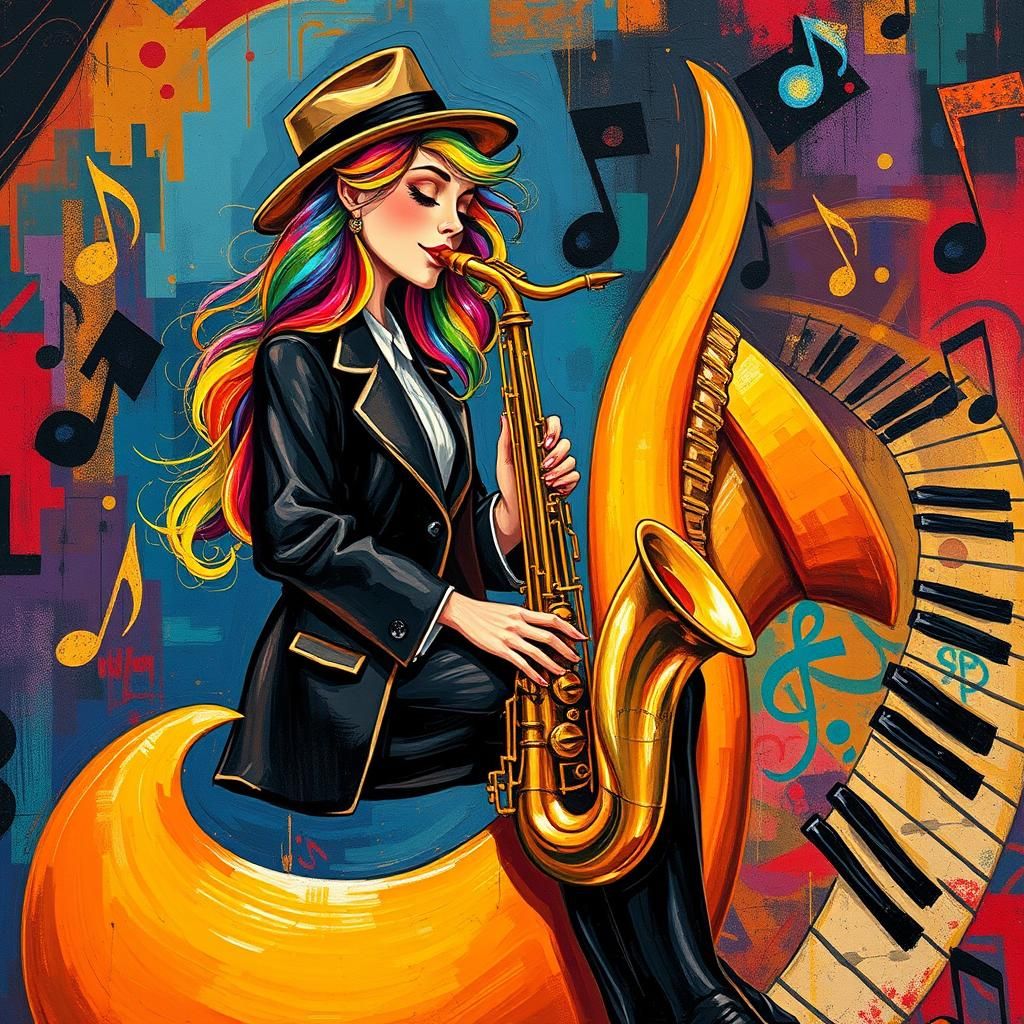 Vibrant Jazz Scene in Matisse Style