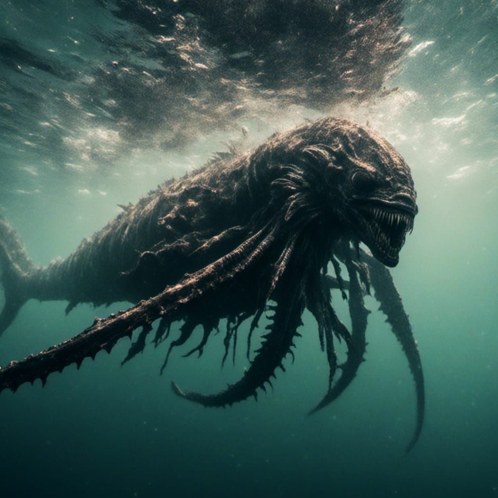 Underwater Xenomorph in Macabre Style