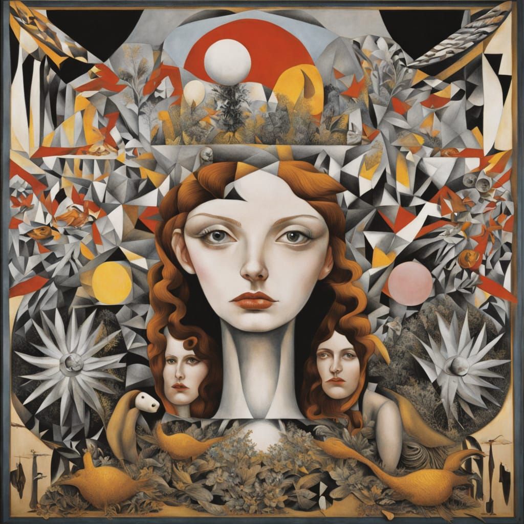 Recursive Garden Woman in VHS Tape Aesthetic