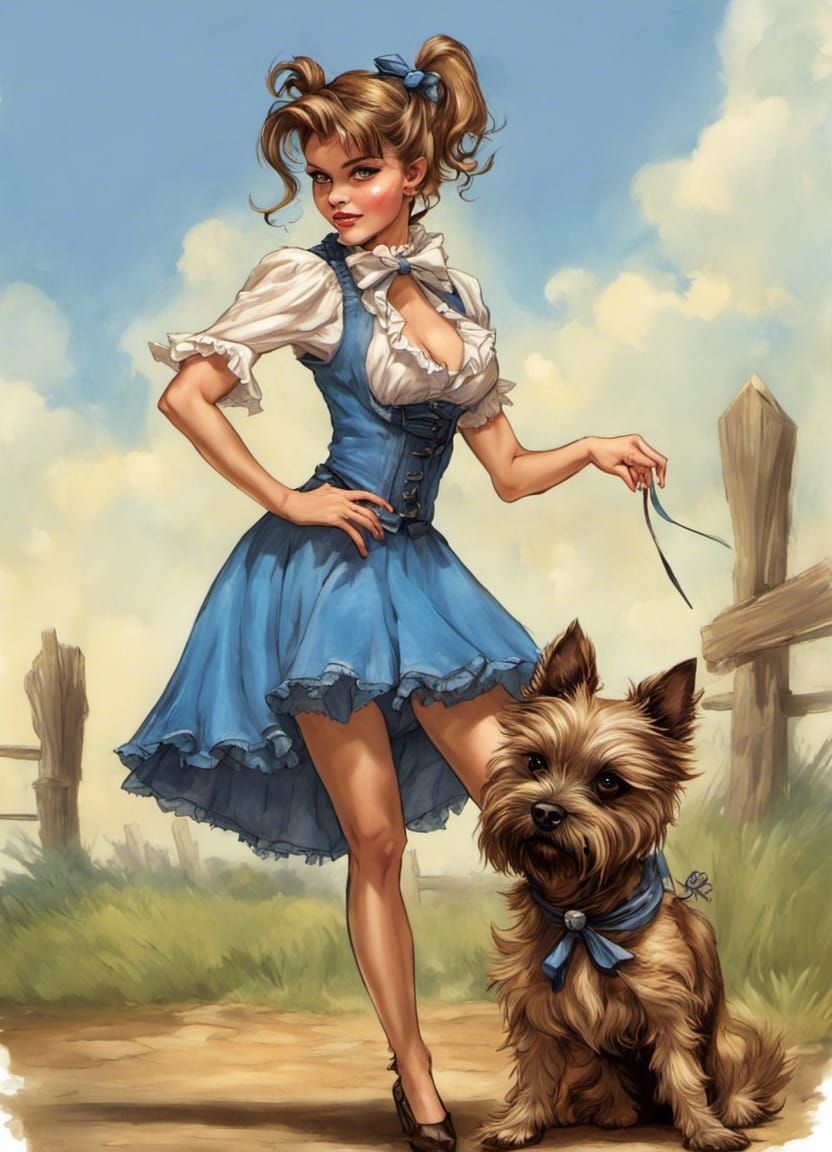 Dorothy and Toto on the Farm
