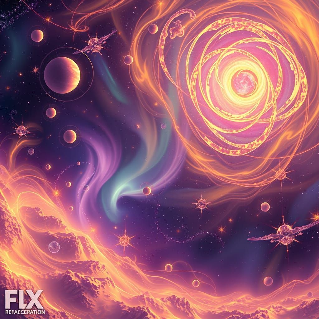 Ethereal Cosmic Renewal: Vibrant, Unreal Engine-Inspired Dig...