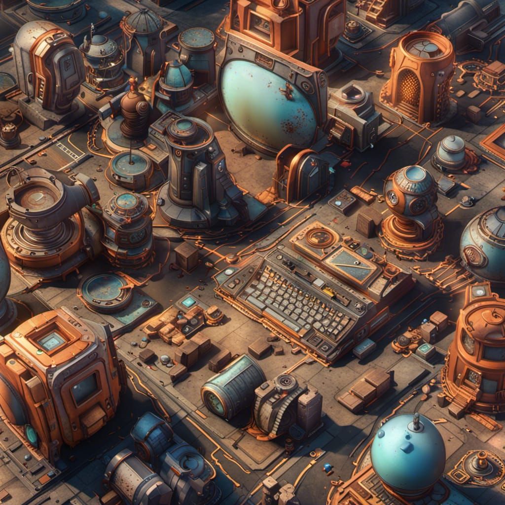 Electronic Components Emerge in Detailed Digital Art