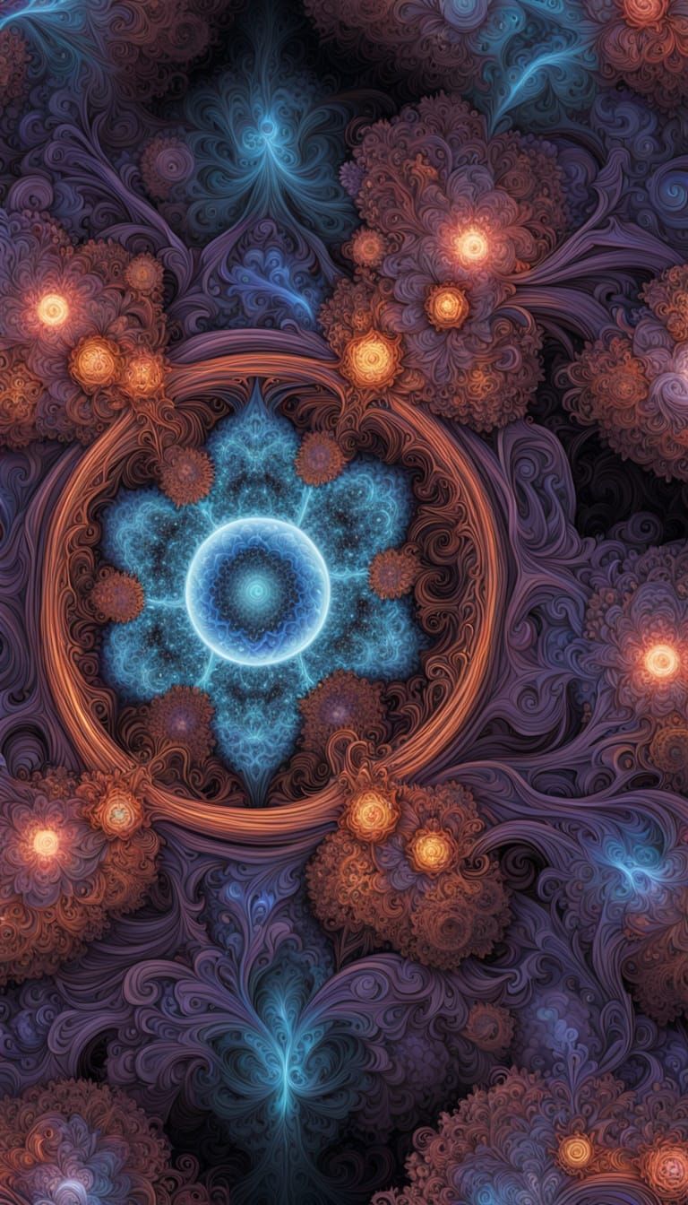 Holographic Quasar Fractal Structure in Neon Colors