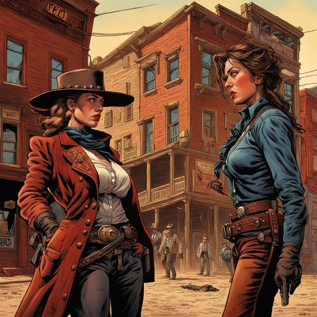 Gunfighter Showdown in the Old West Comic Style