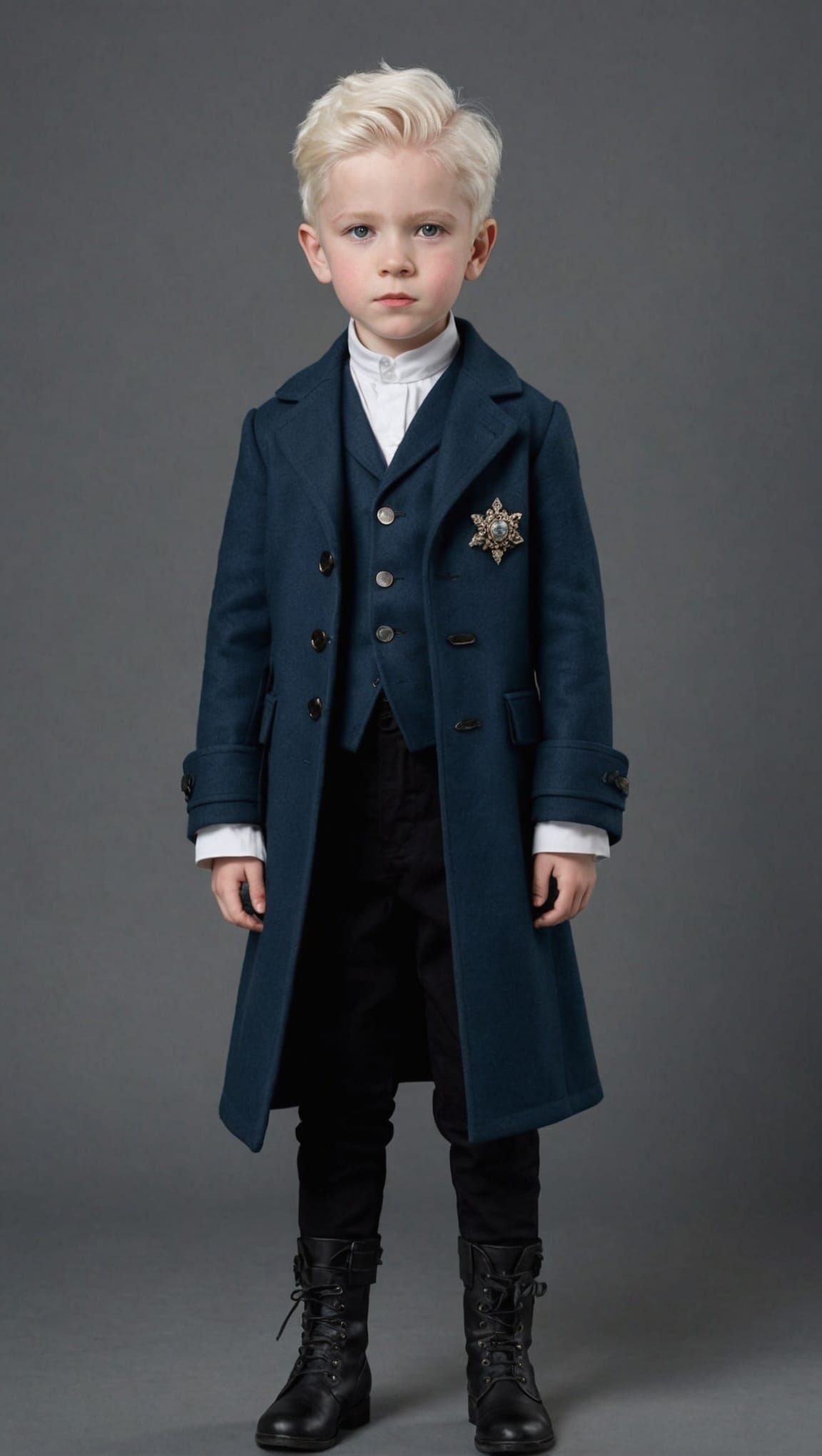 Boy in Blue Coat Graphic Novel Illustration