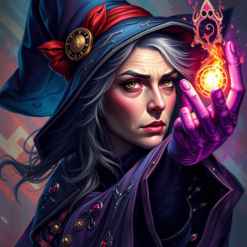 Agatha the Witch Casting a Spell: Hyperrealistic Art