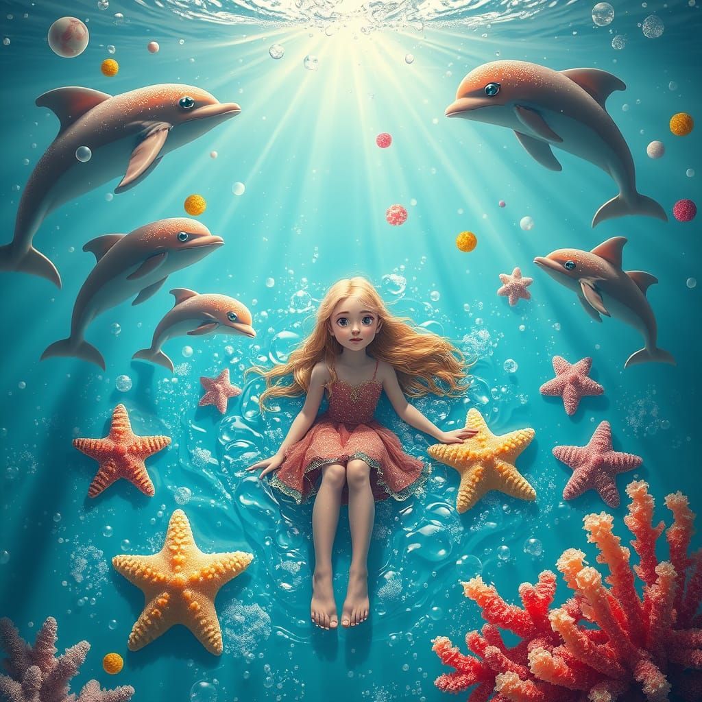 Dreamlike Soda Sea with Candy Creatures