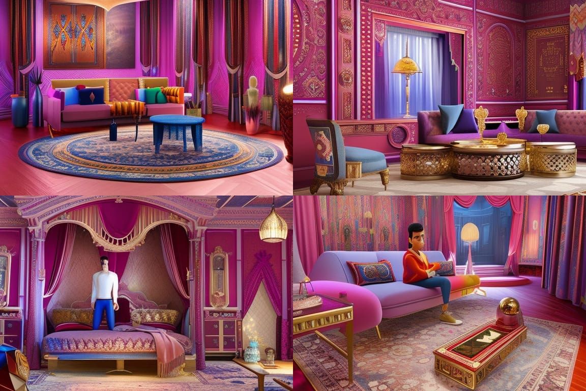 Scheherazade's Room: Luxurious Interior in 3D Digital Art