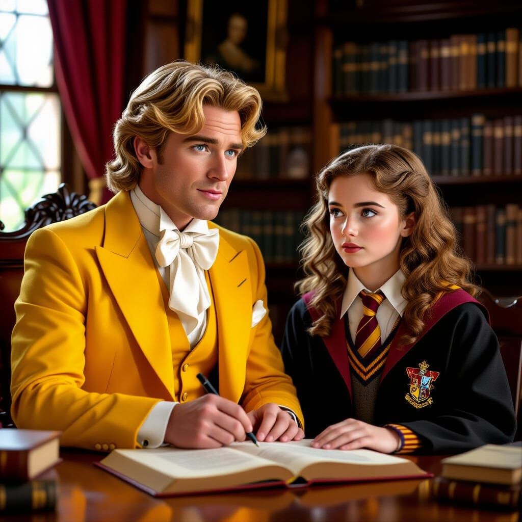 Gilderoy Lockhart Tutoring Hermione Granger in Photorealisti...