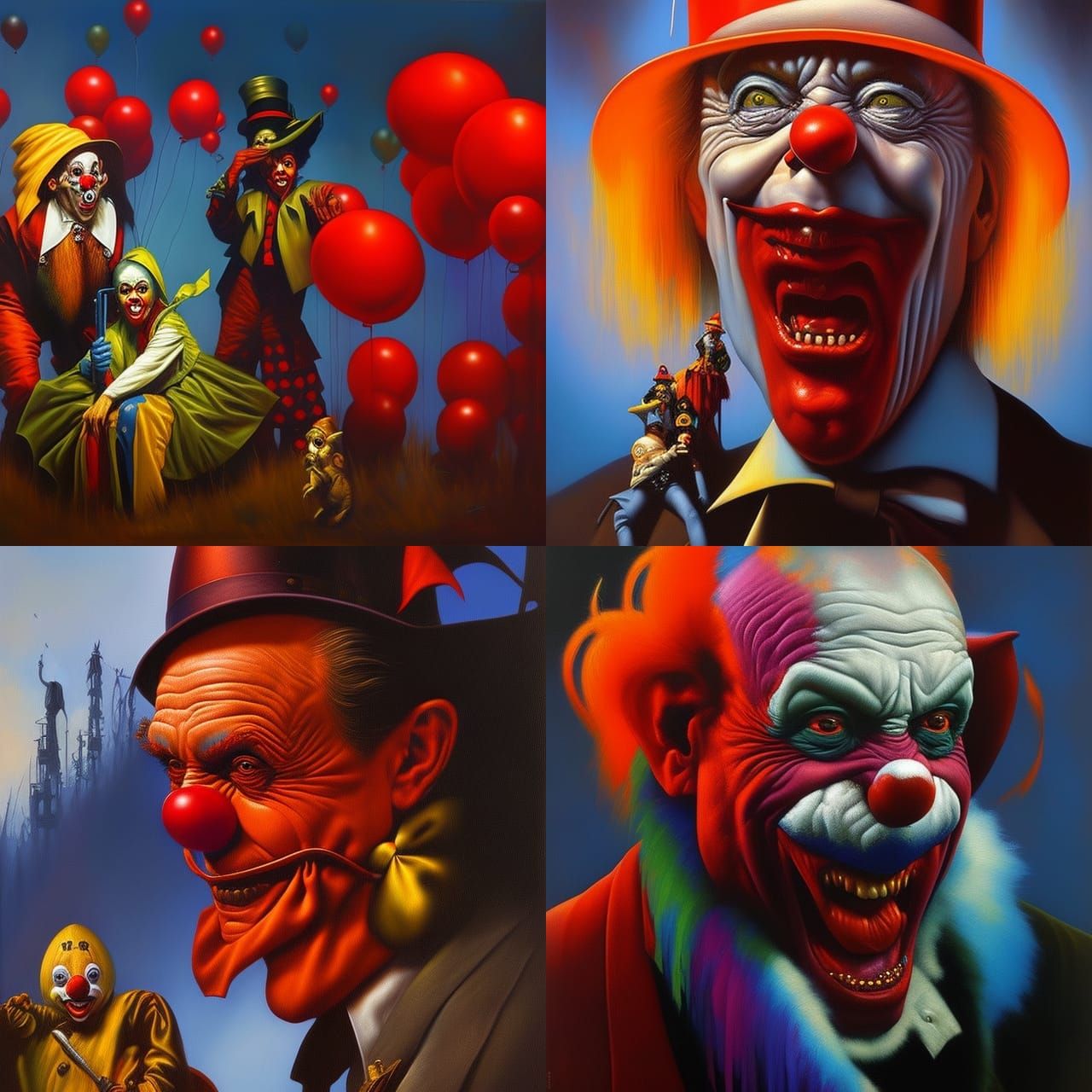 Sinister Oil Painting: Living in Clown World
